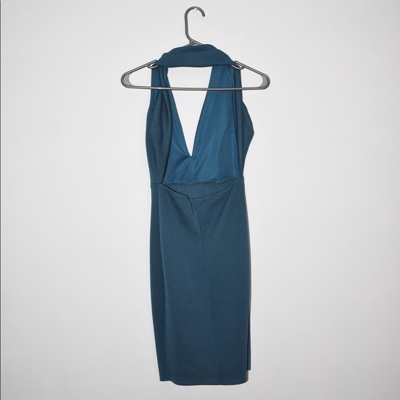 Blue Blush Teal Backless Dress. - Picture 3 of 6